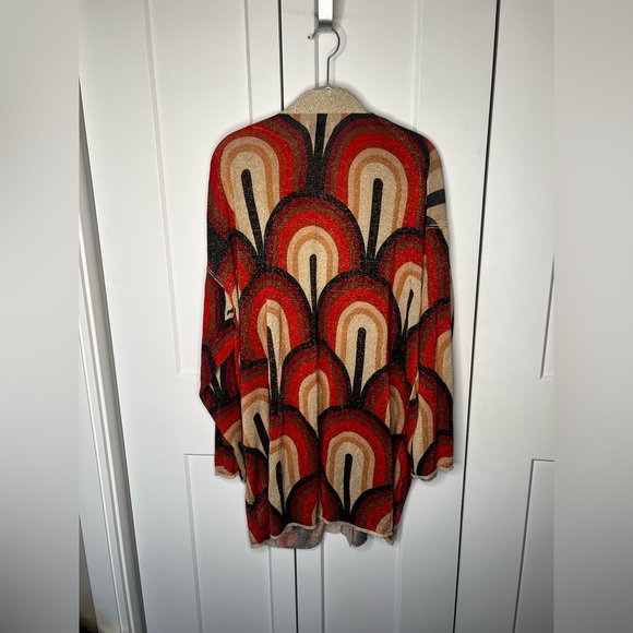 Lita by Ciara Glitter Geometric Duster Cardigan Sweater Women's Size Large - Picture 6 of 7